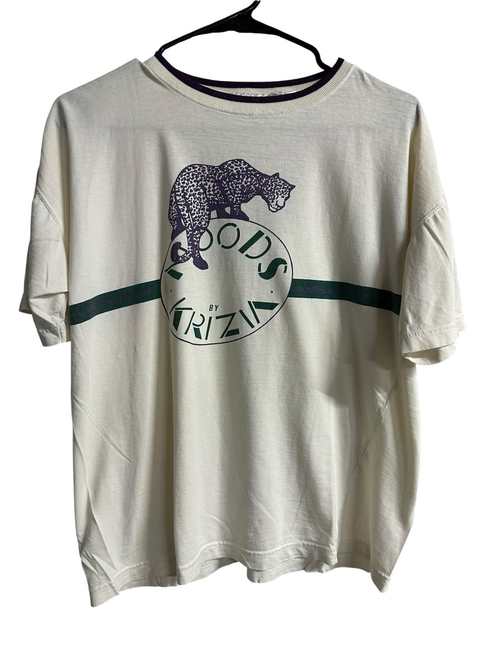Vintage Moods by Krizia Leopard Graphic T Shirt White Cotton Size M